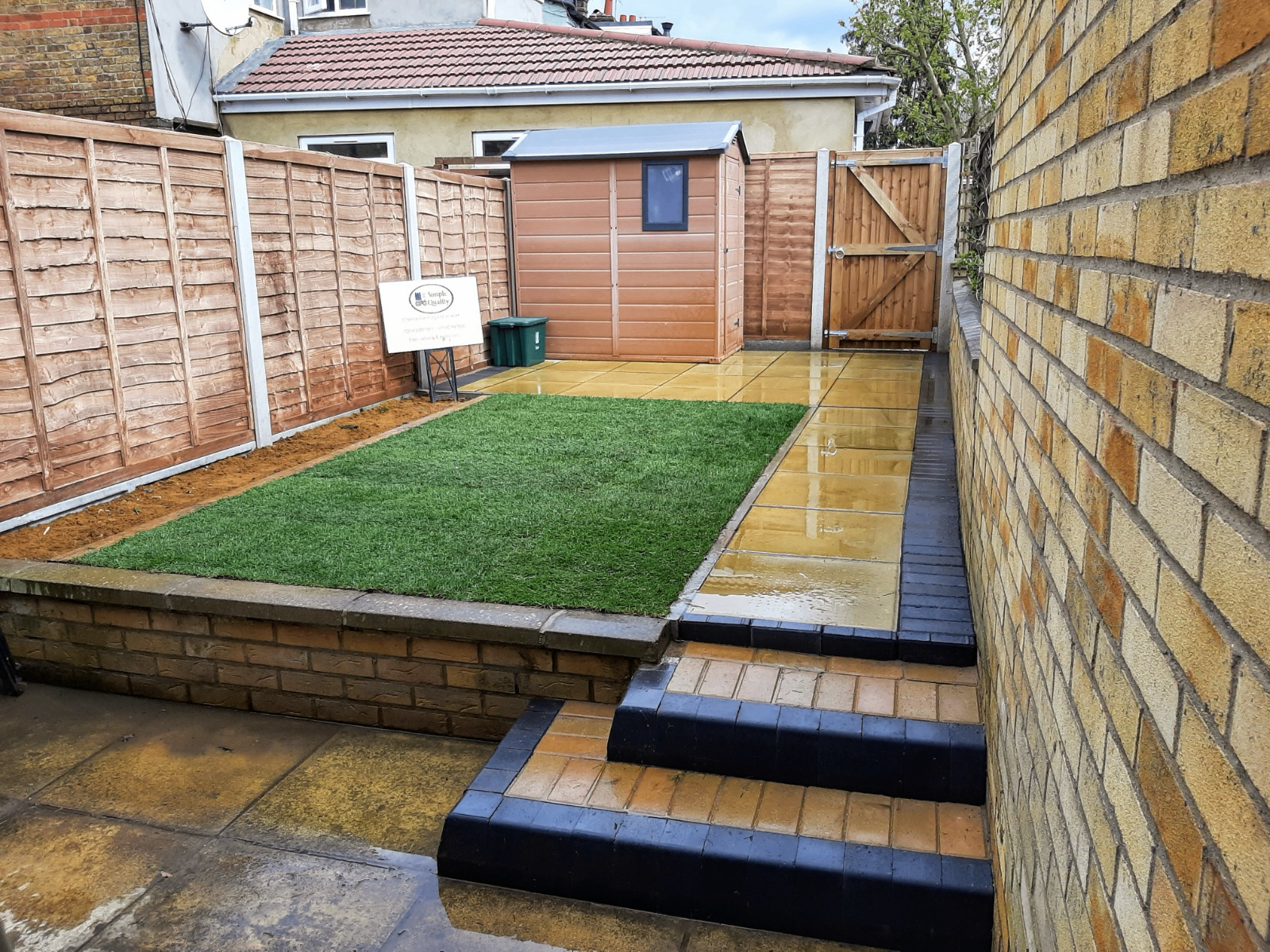 Rear Garden Patio, Lawn & Side Gate