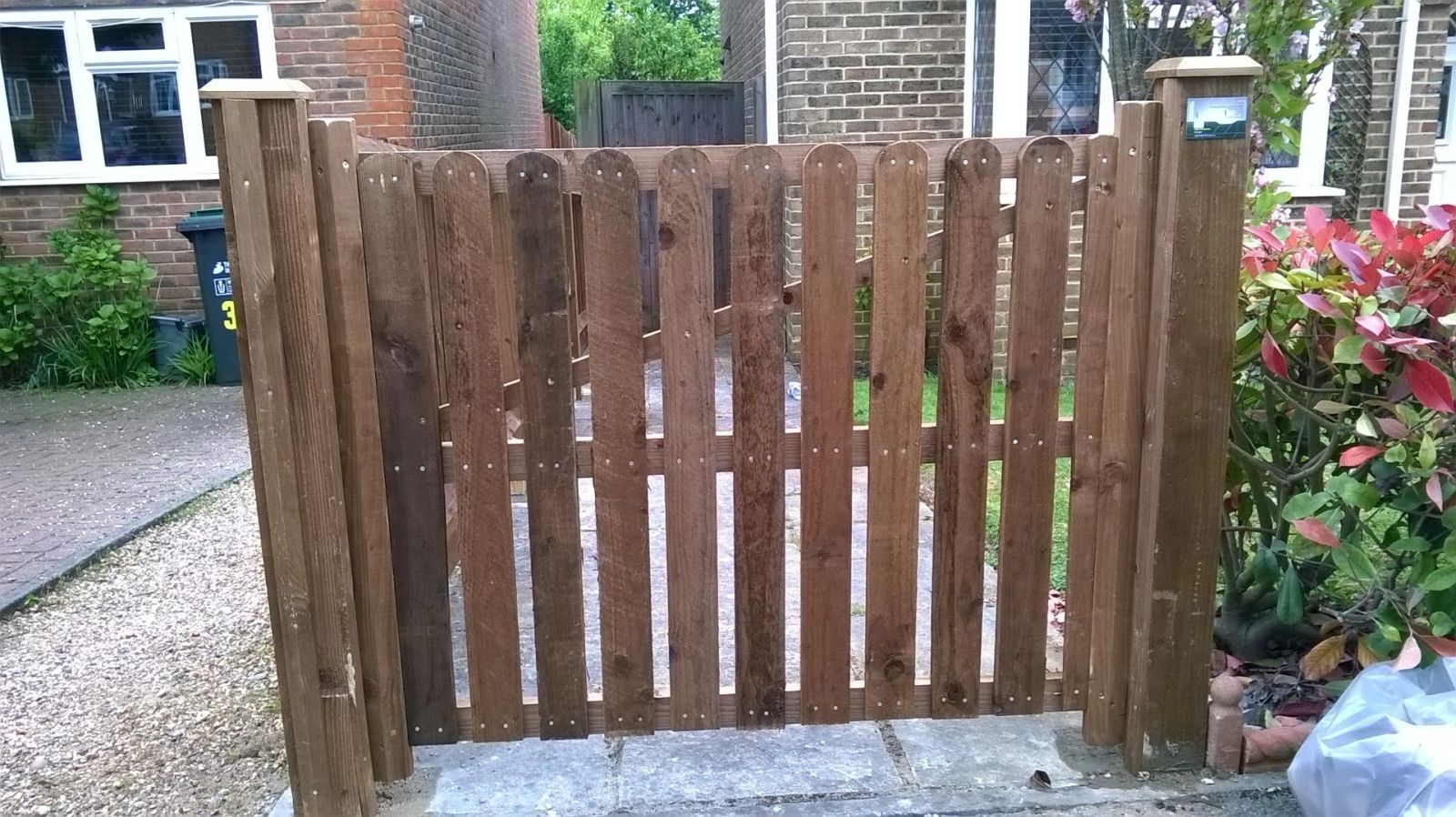 Double timber driveway gates