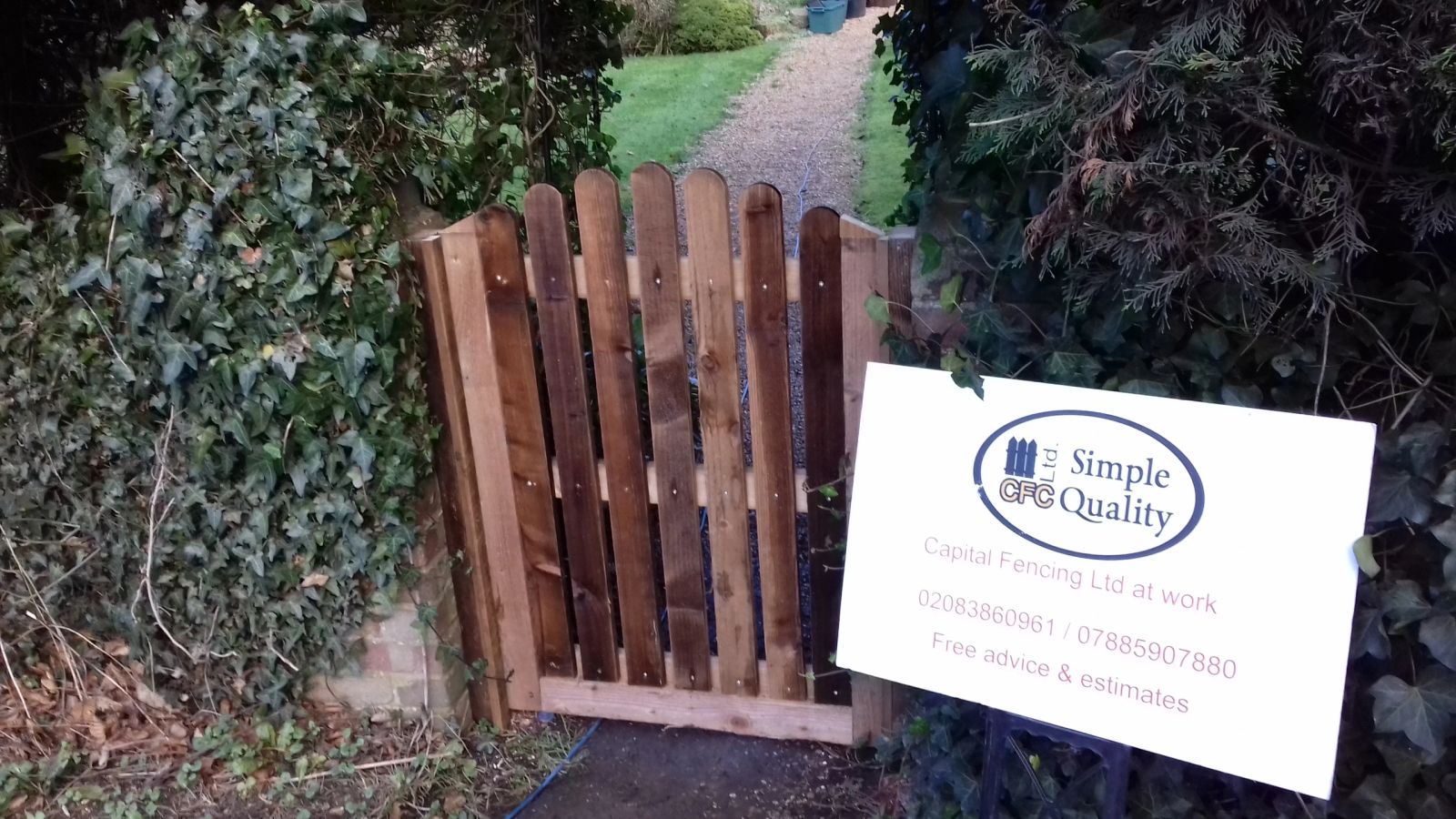 closeboard fence run installed by Capital Fencing in Ware (SG12)
